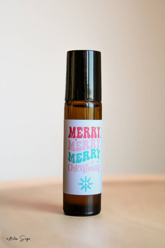 "Merry Christmas" Retro Boho Style Essential Oil Roller