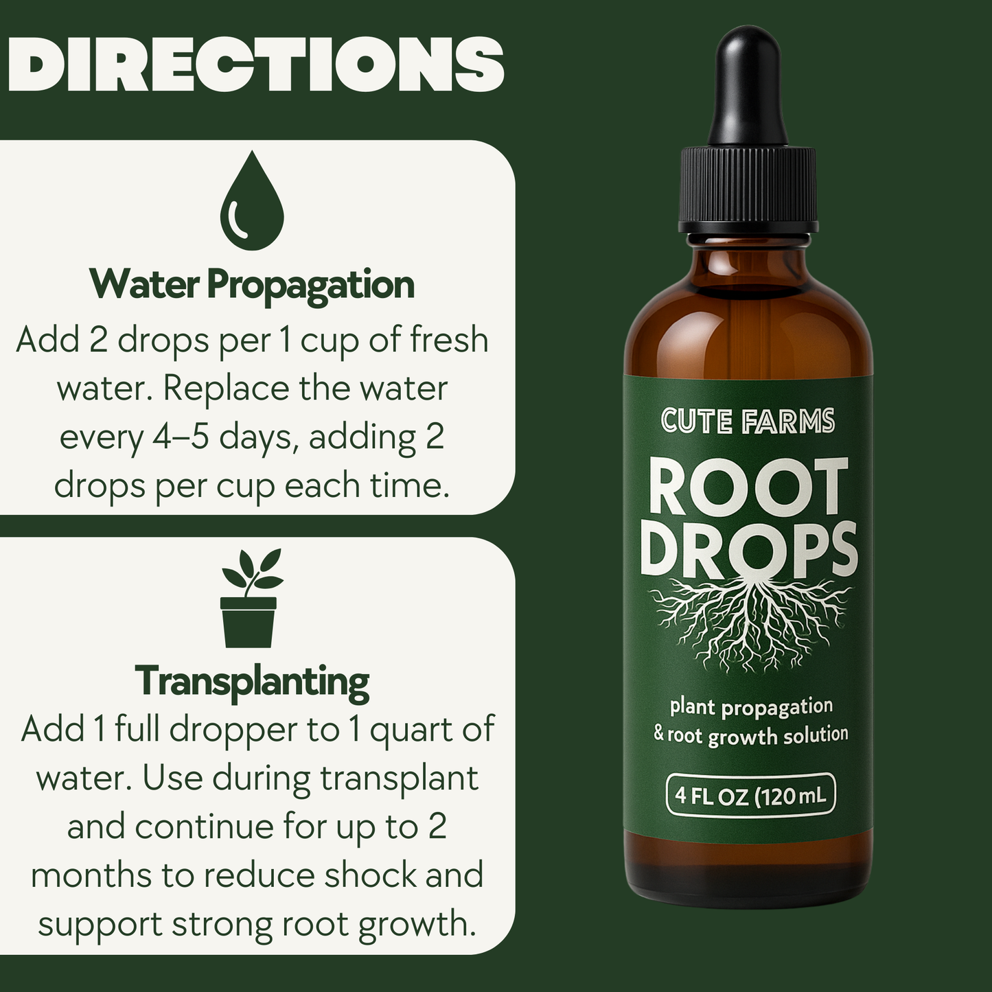 Cute Farms - Root Drops – Plant Propagation & Transplant Booster