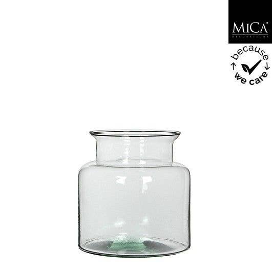 Creation Jute - Recycled Handblown Terrarium Glass European Vase (7.5" x 7")