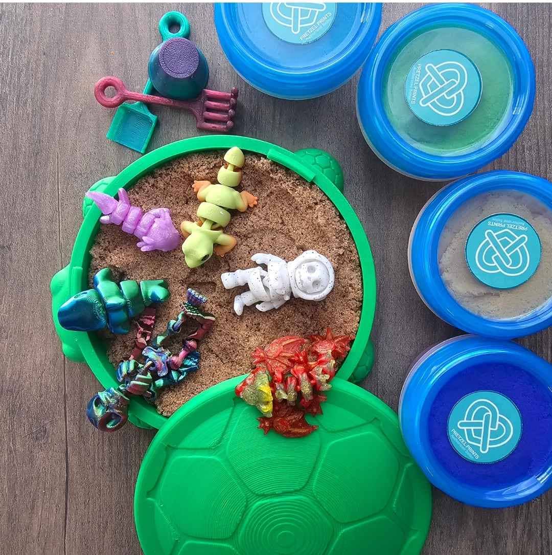 Pretzel Prints - Sandbox Turtle Kinetic Sand Surprise Mini Toy Fidget