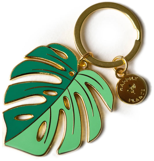 Happily Plants - Monstera 'Deliciosa' Plant Lover Keychain, Plant Gifts