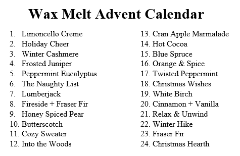 Wax Melt Advent Calendar