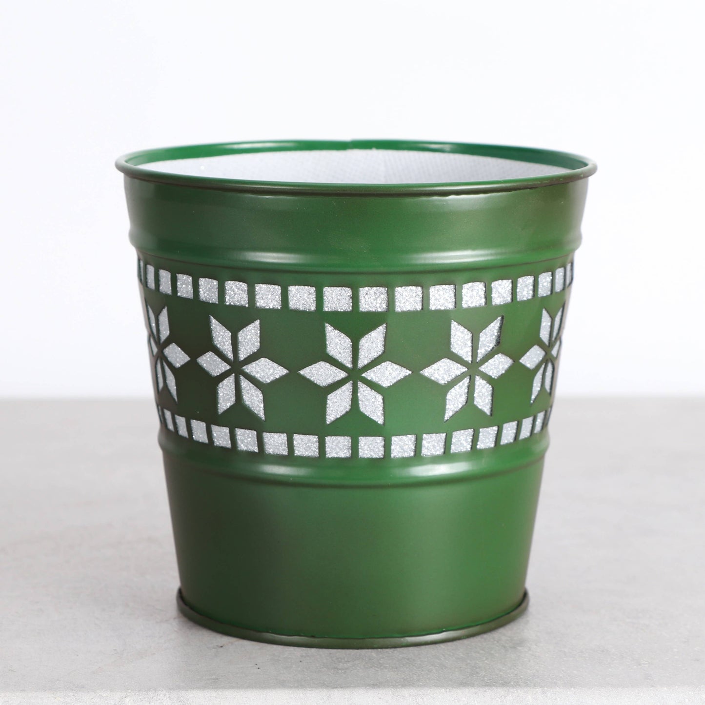 4" Winter Star Metal Pot for Houseplants