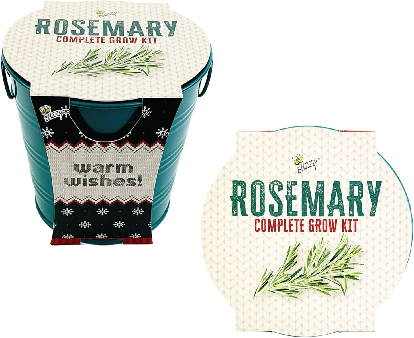Buzzy, Inc. - Rosemary Holiday Herb Garden Grow Pail - Indoor Starter Kit