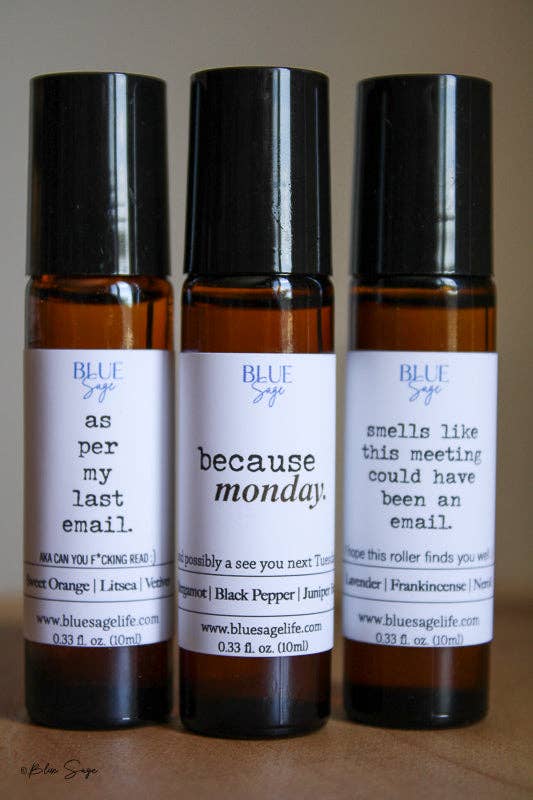 "Because, Monday." Essential Oil Roller | Gifts for Coworkers | Office Humor