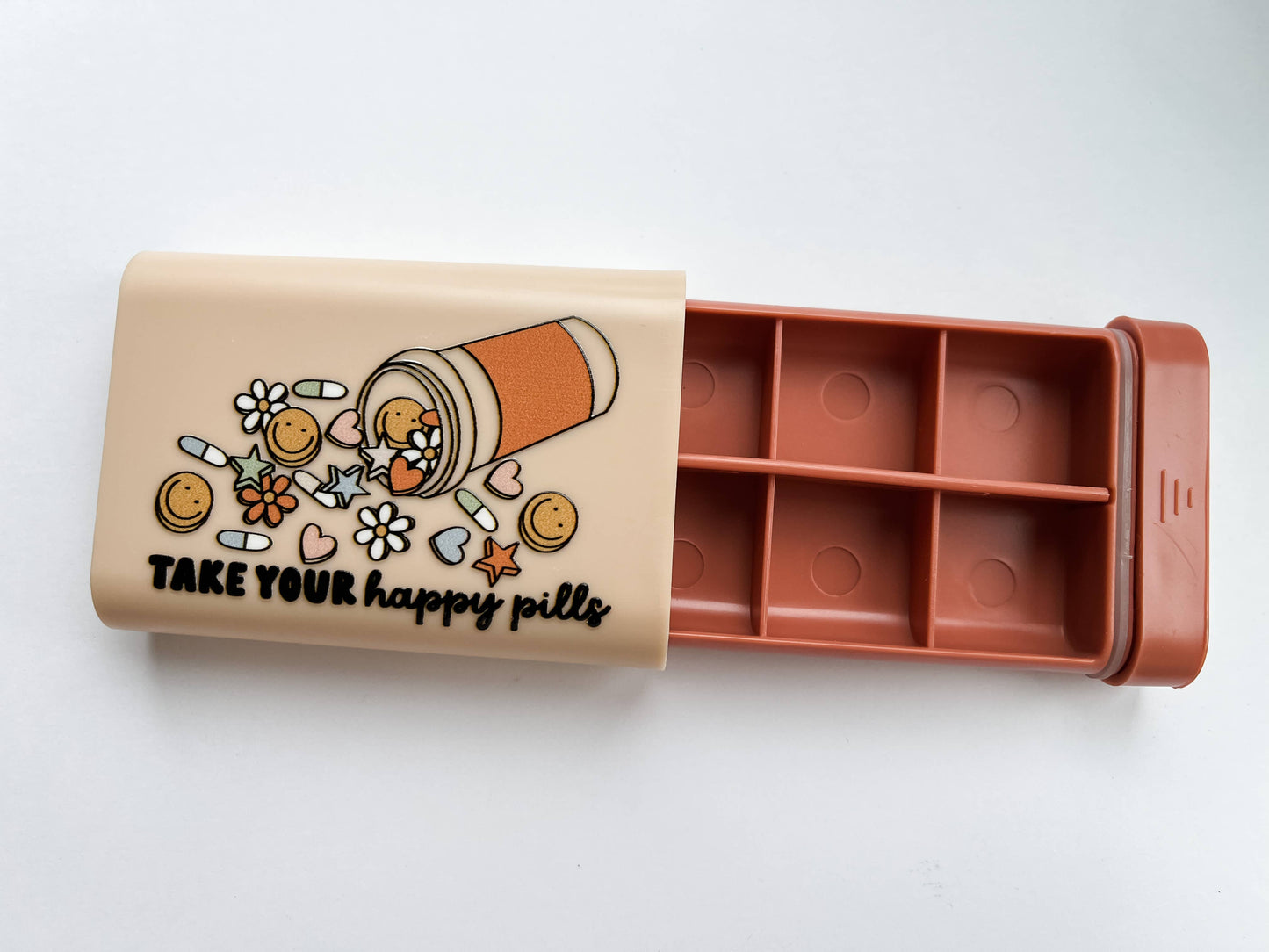 Boho + Babe - Take your Happy Pills Container: Teal