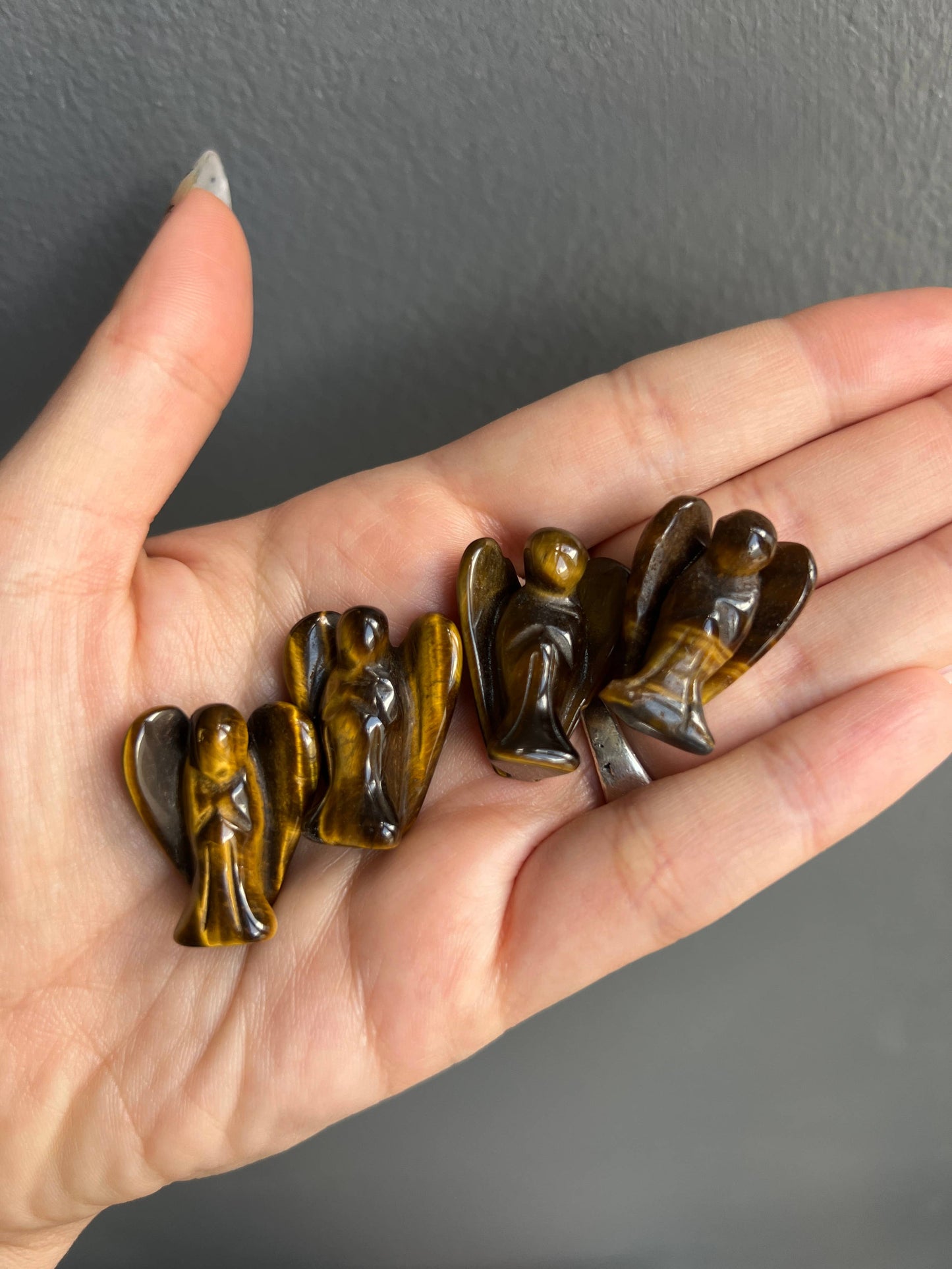 Sapphire & Sage - Tigers Eye Angel Crystal Carving