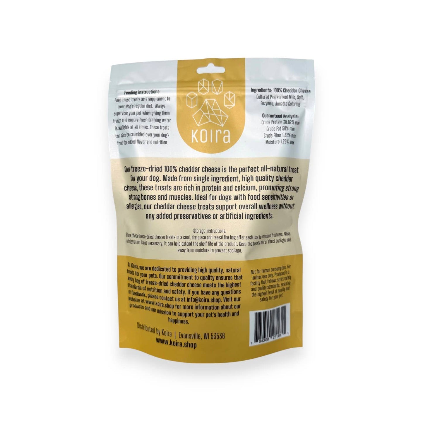 Koira - Freeze-Dried Cheese Dog Treats: 8 oz Bag