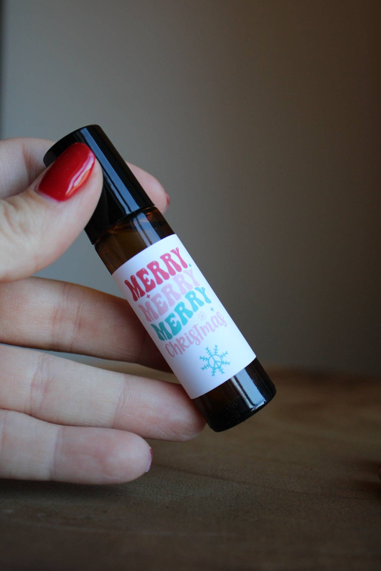 "Merry Christmas" Retro Boho Style Essential Oil Roller