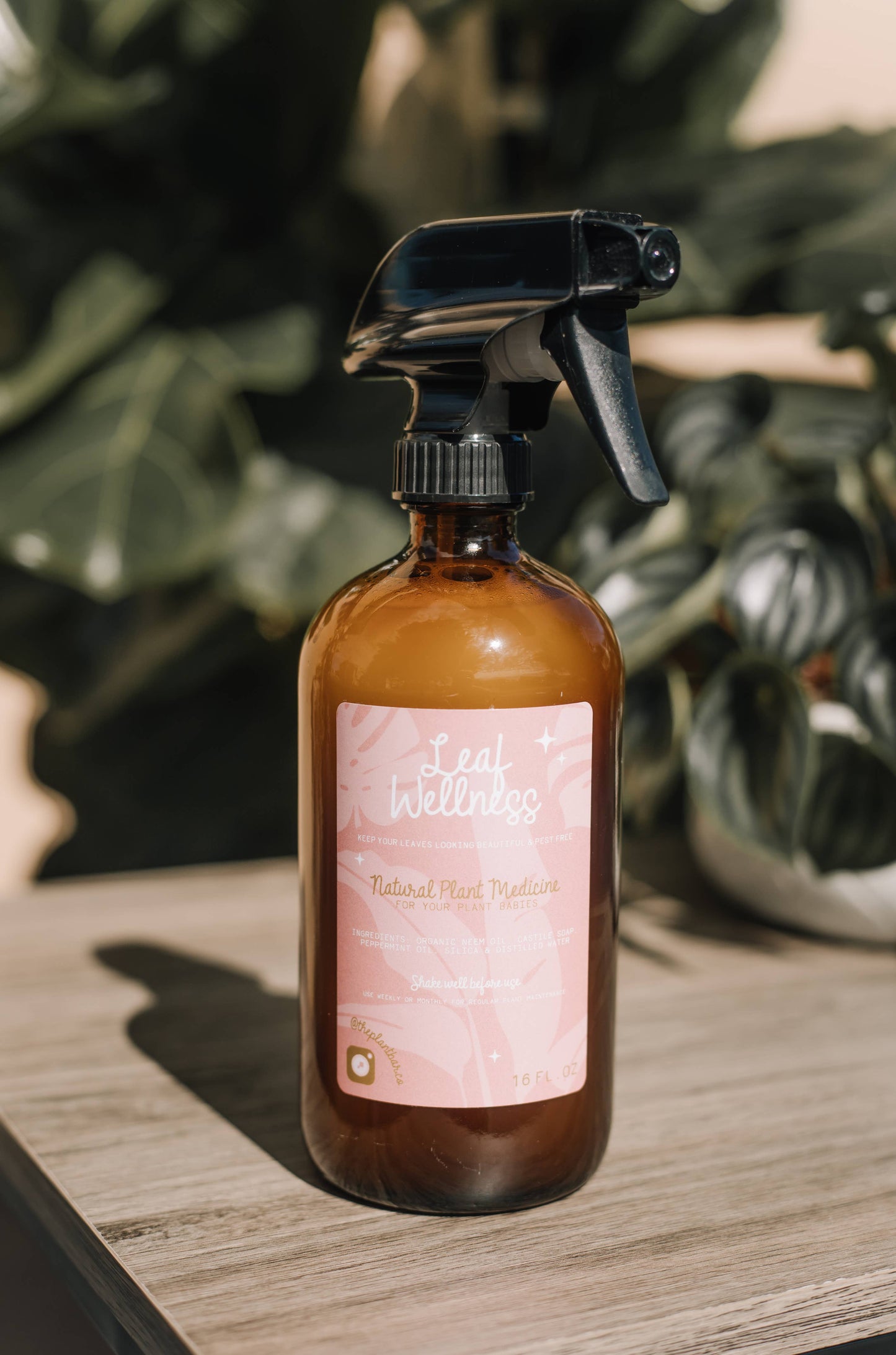 The Plant Bar - Plant Co - Leaf Wellness - 16oz Amber Glass Bottles