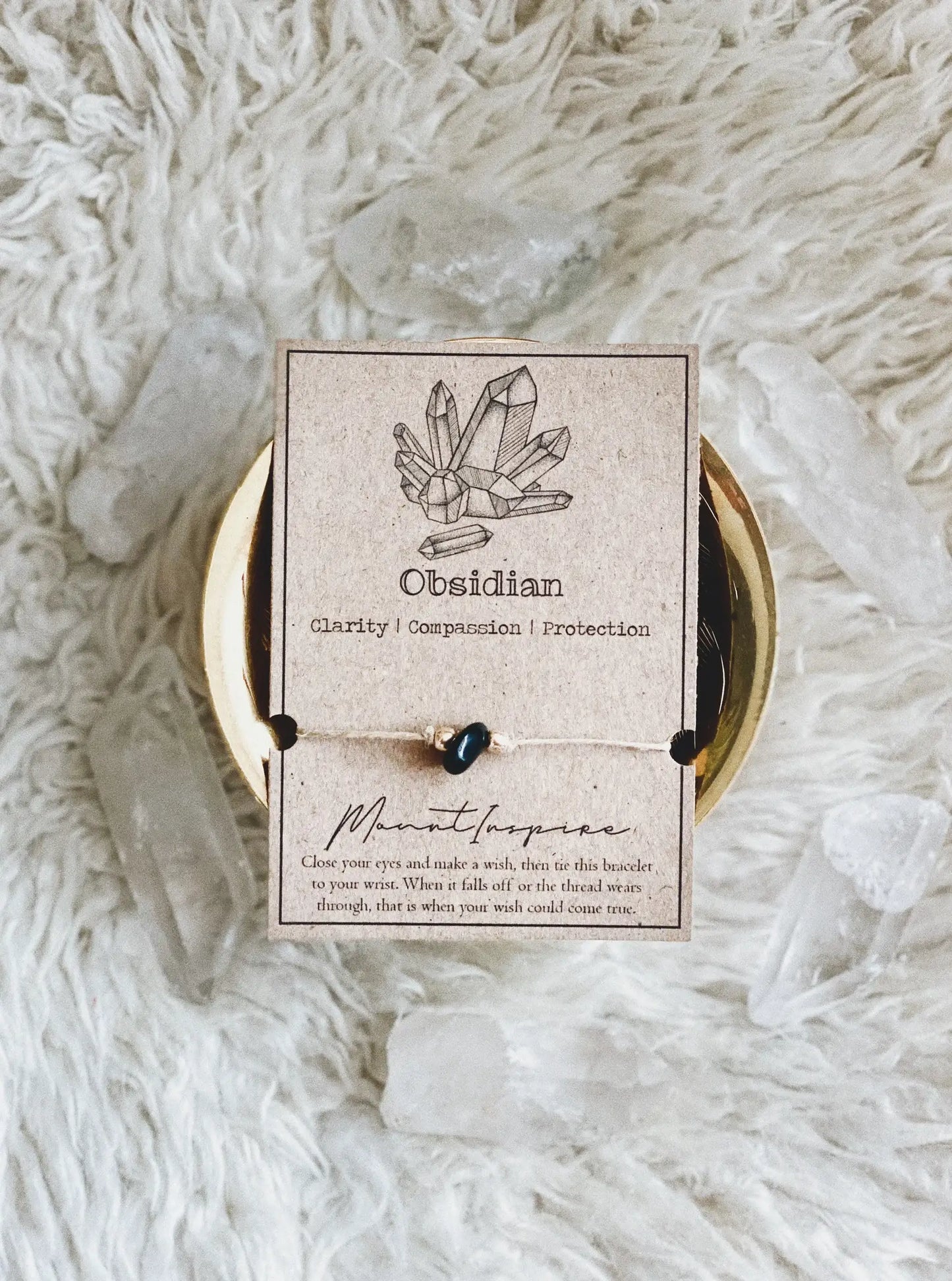 MountInspire Ltd. - Black Obsidian Crystal Wish Bracelet