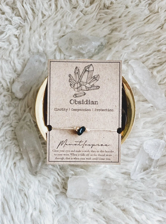 MountInspire Ltd. - Black Obsidian Crystal Wish Bracelet