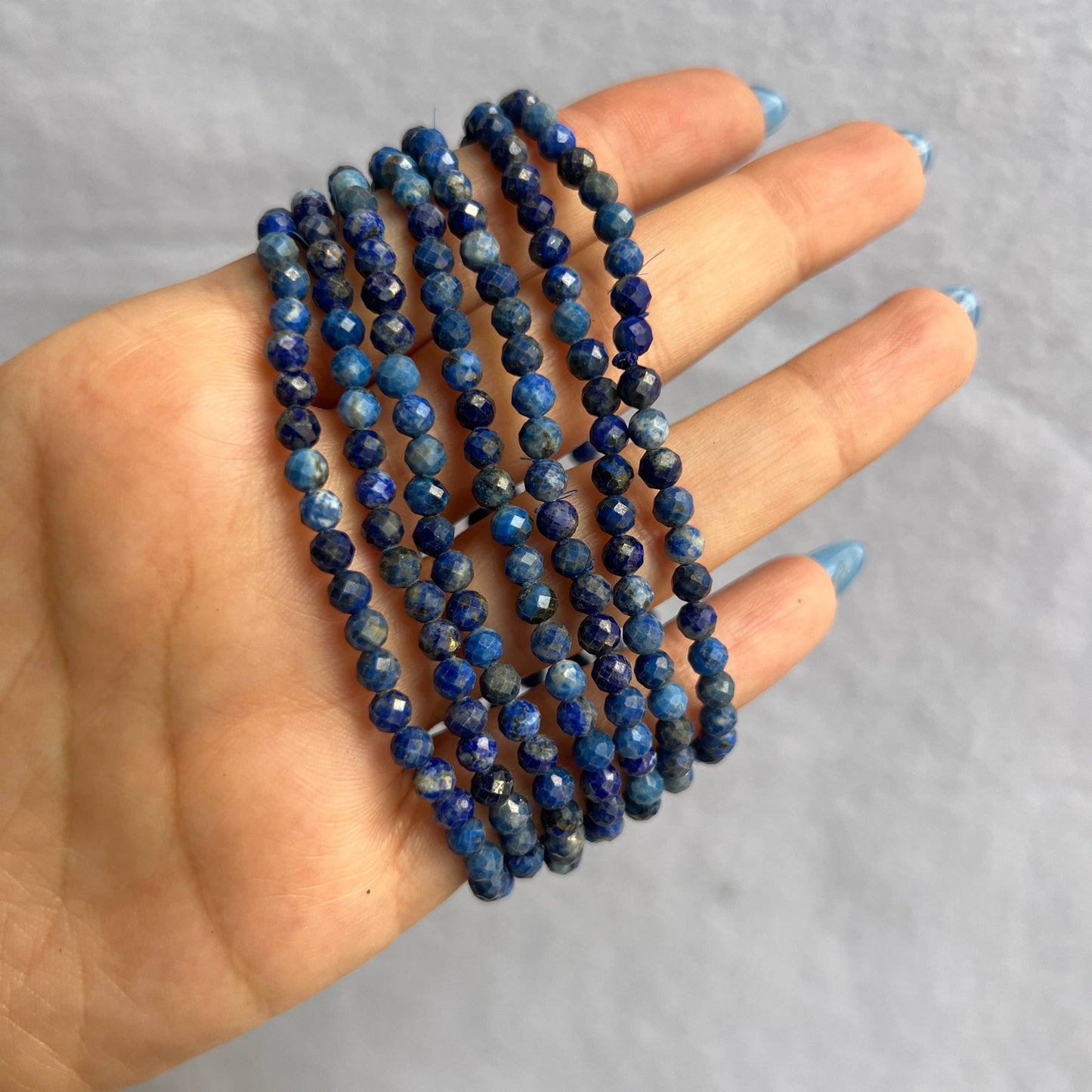 Lapis Lazuli Faceted Crystal Beaded Bracelet