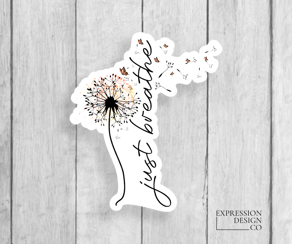 Expression Design Co - Just Breathe Vinyl Sticker