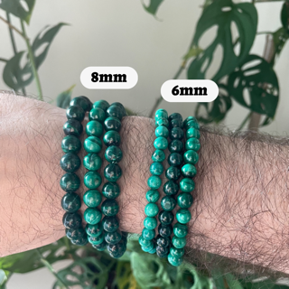 Pebble House - Malachite Bracelet 6mm (Crystals & Stones)