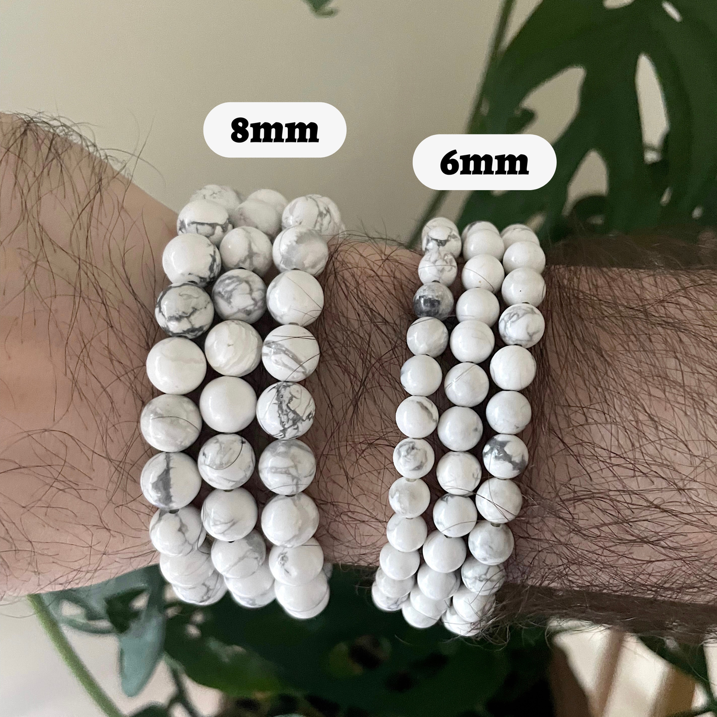 Pebble House - Howlite Bracelet 6mm (Crystals & Stones)