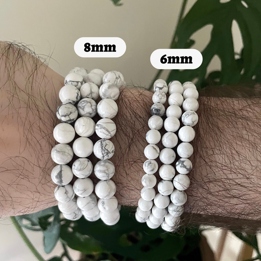Pebble House - Howlite Bracelet 6mm (Crystals & Stones)