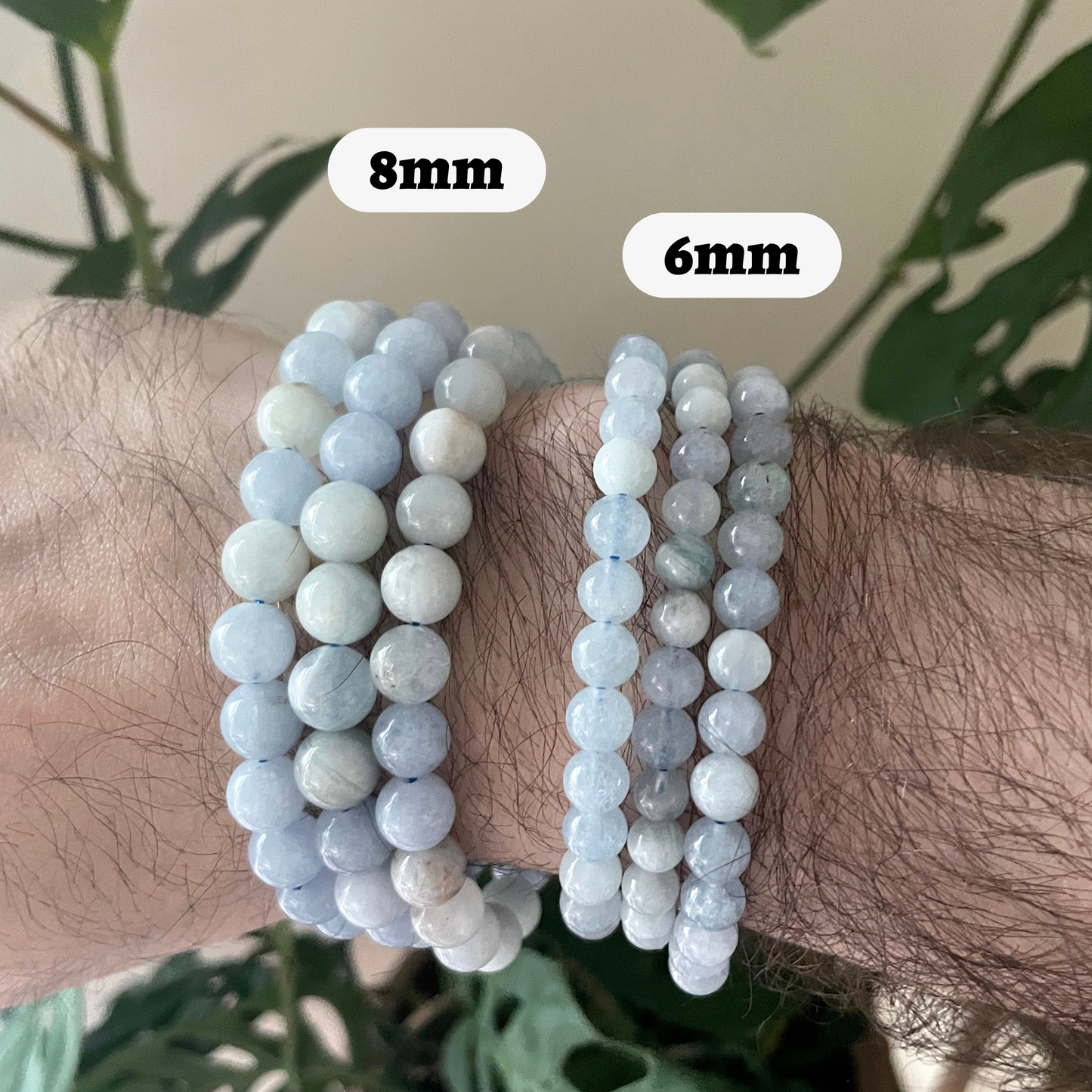 Pebble House - Aquamarine Bracelet 6mm (Crystals & Stones)