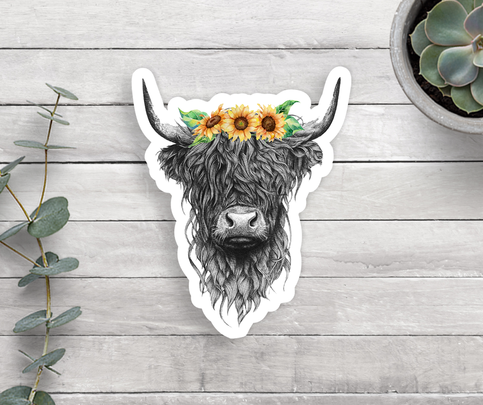 Expression Design Co - Highland Cow Vinyl Sticker