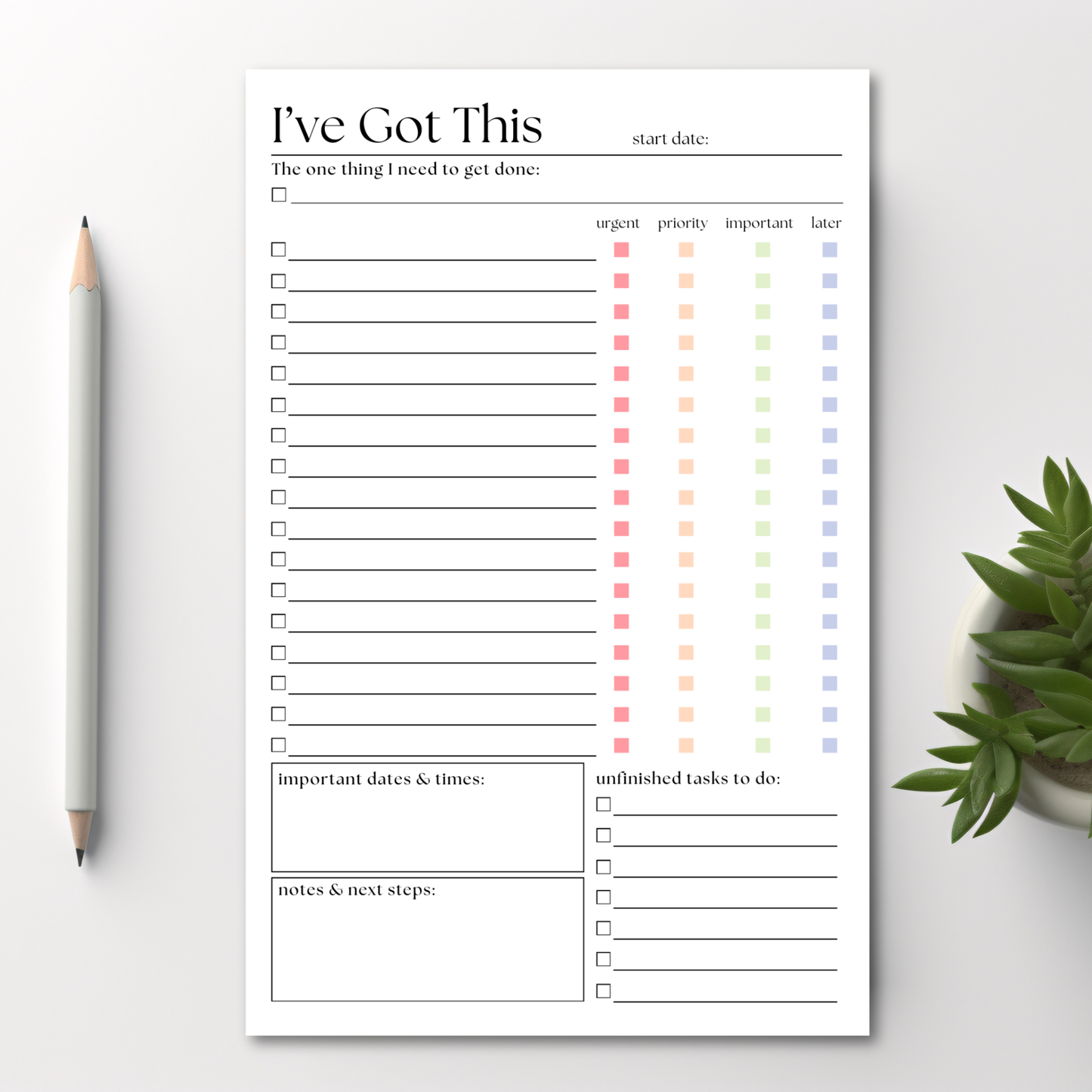 Eleventh and Taylor - I've Got This! Daily and Weekly To-Do List: 50-Page Notepad