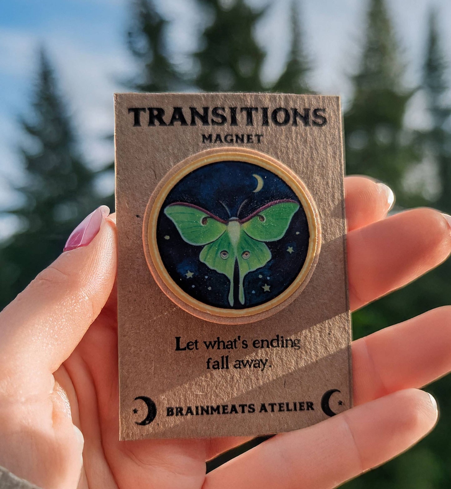 Brainmeats Atelier - Transitions Magnet – Luna Moth Token for Renewal