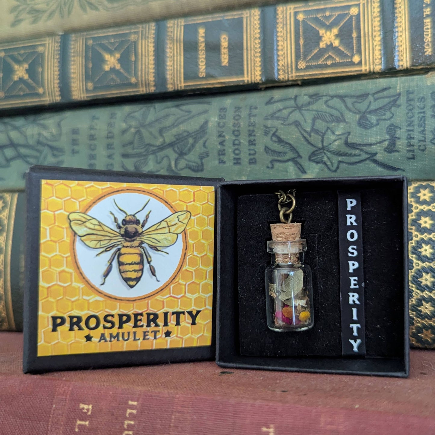 Brainmeats Atelier - Prosperity Amulet - Abundance Talisman Necklace w/Honeybee