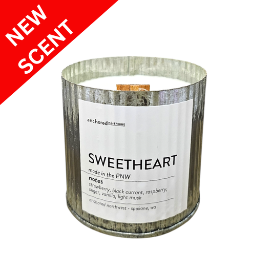 Anchored Northwest - Sweetheart Valentine's Day Rustic Vintage Wood Wick Candle: 10oz