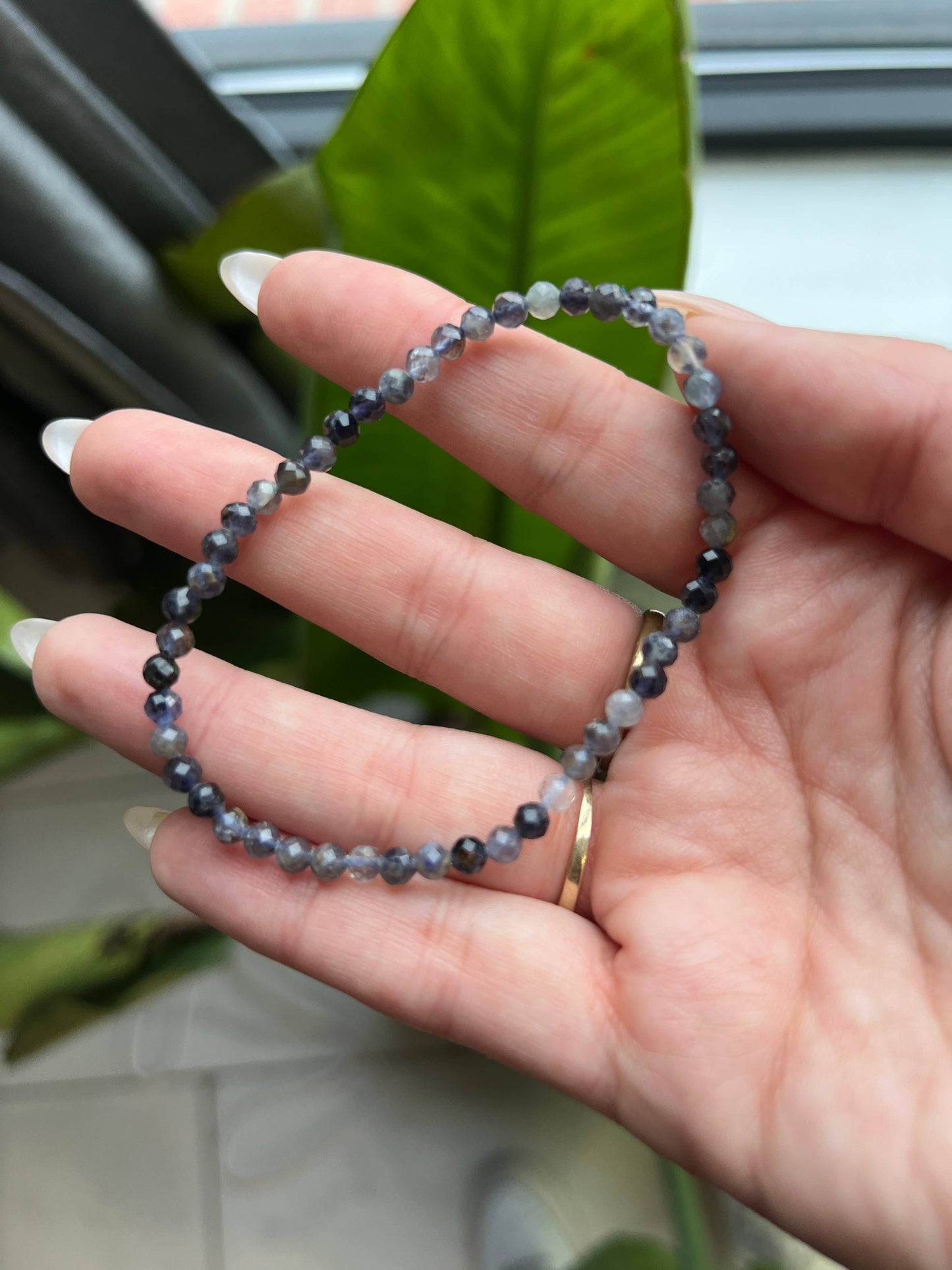 Iolite Faceted Beaded Crystal Bracelet
