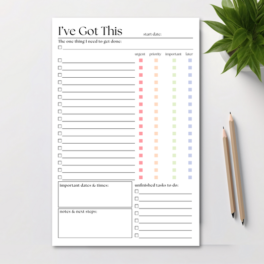 Eleventh and Taylor - I've Got This! Daily and Weekly To-Do List: 50-Page Notepad