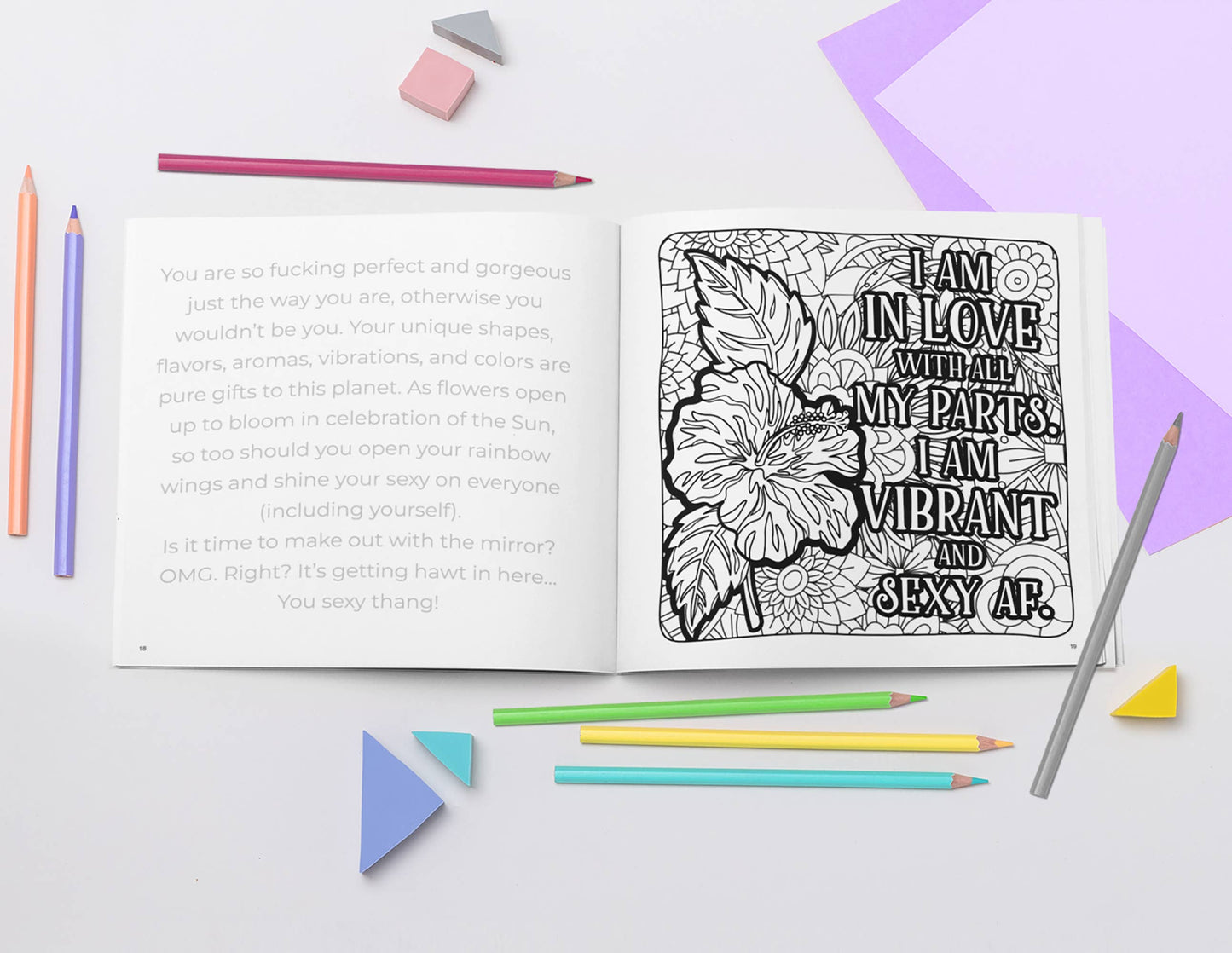 Rage Create - Sweet Ass Affirmations 2 Coloring Book - 60 Coloring Mosaics
