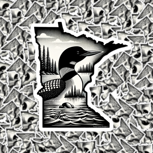 Fuzzy Loon Designs - Minnesota Logo Sticker