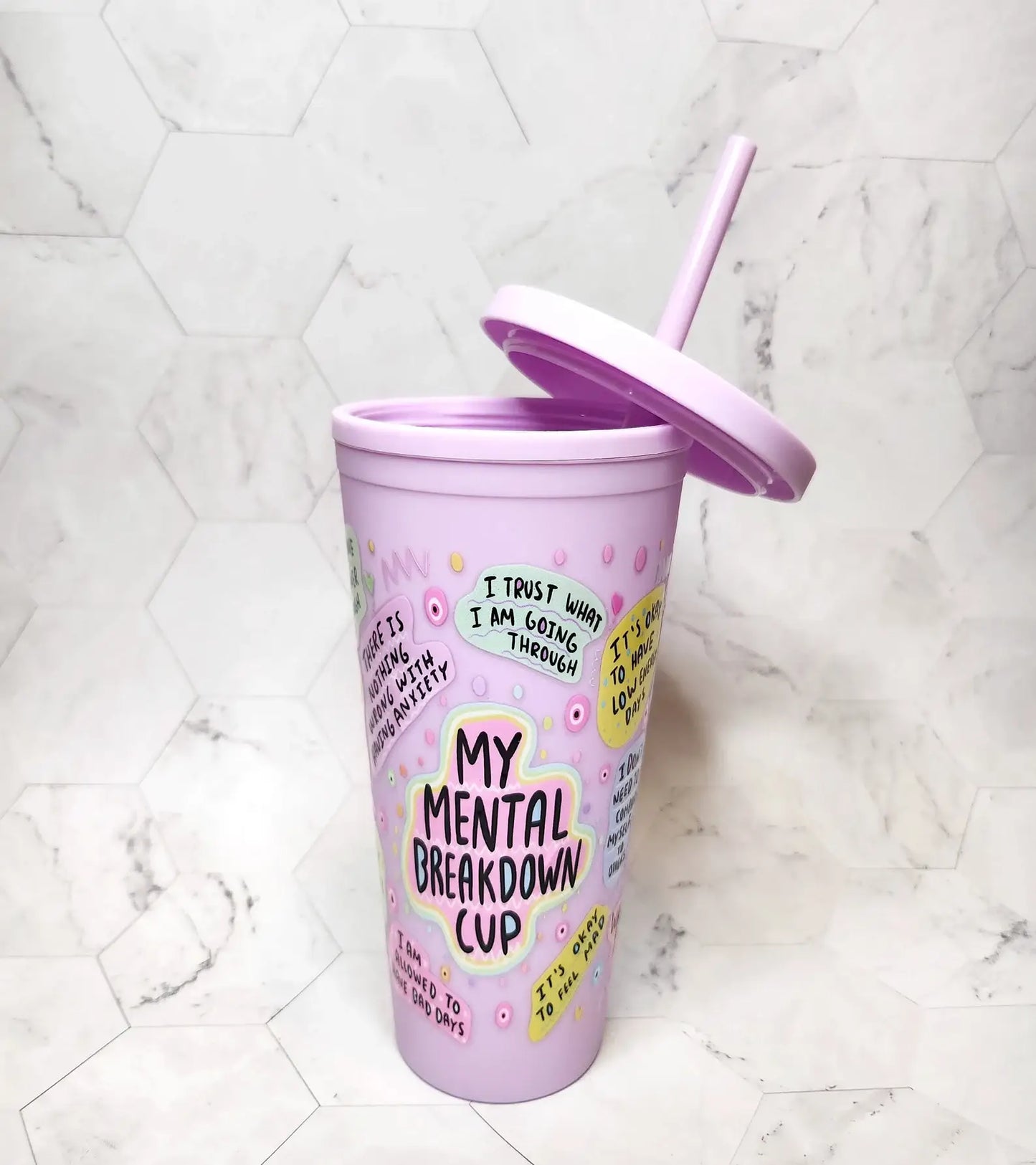 Emma and G Designs - Mental Health Breakdown Cold Cup 22oz