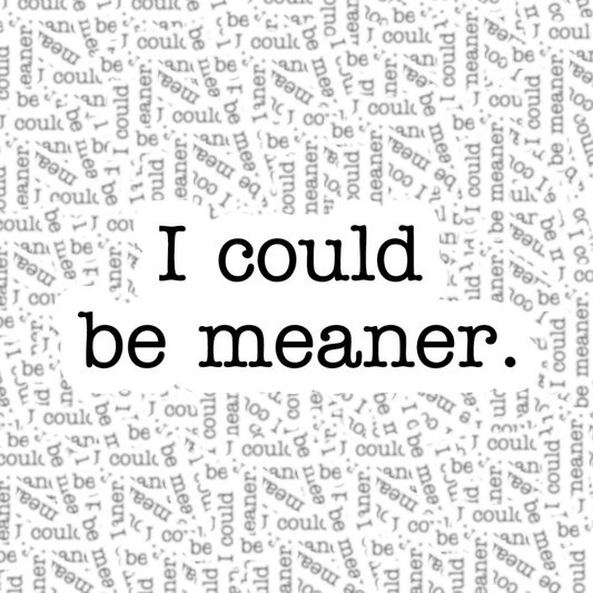 Fuzzy Loon Designs - I Could Be Meaner Sticker
