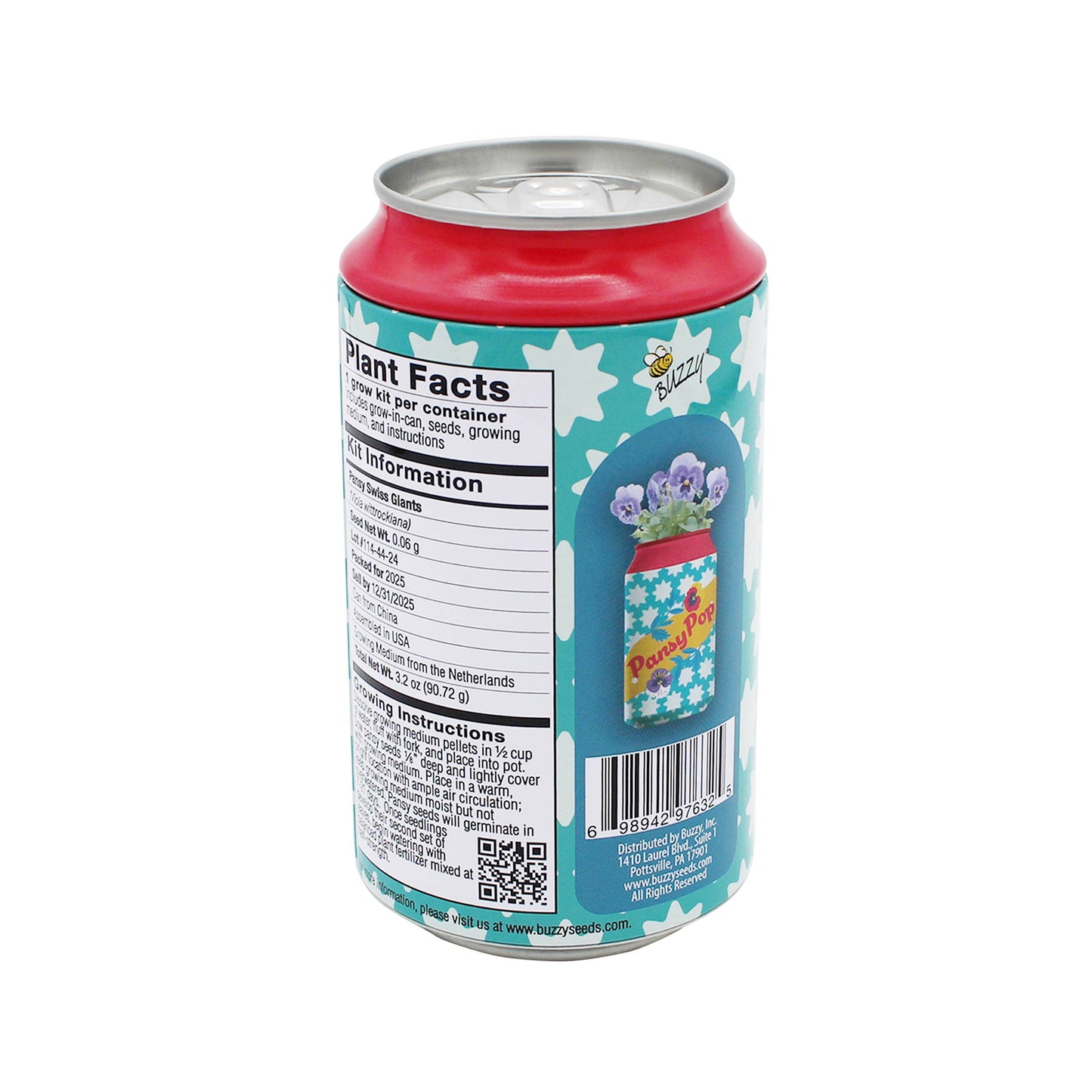 Buzzy Seeds Grow Gifts - Soda Can Flower Grow Kit