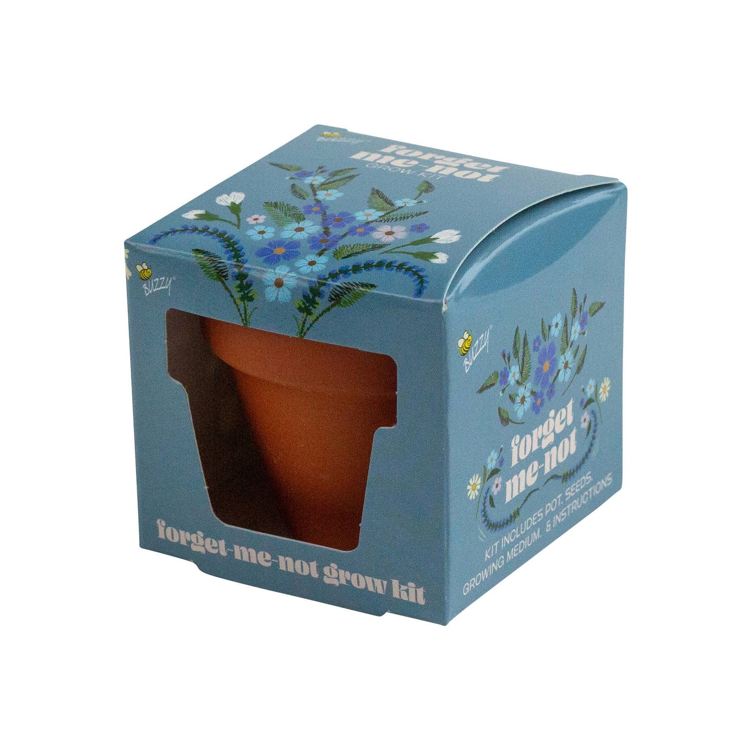Buzzy Seeds Grow Gifts - Mini Grow Pot Forget-Me-Not Kit