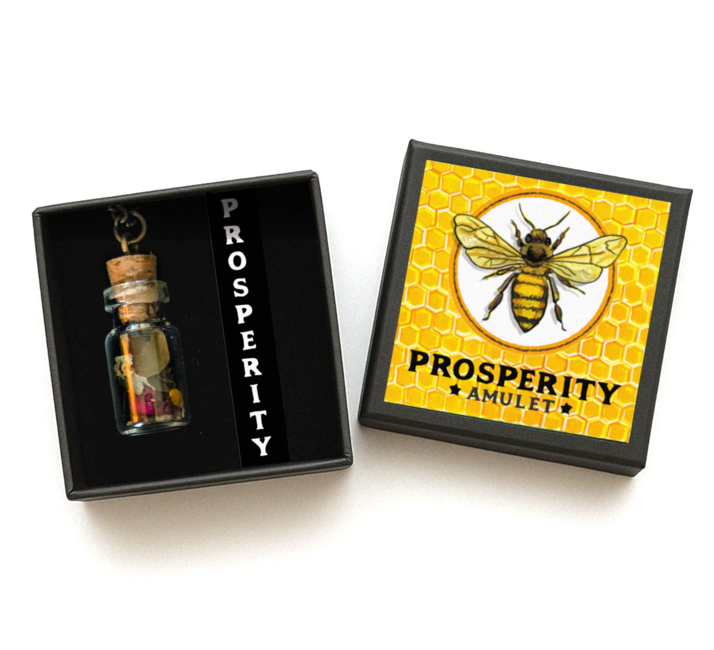 Brainmeats Atelier - Prosperity Amulet - Abundance Talisman Necklace w/Honeybee