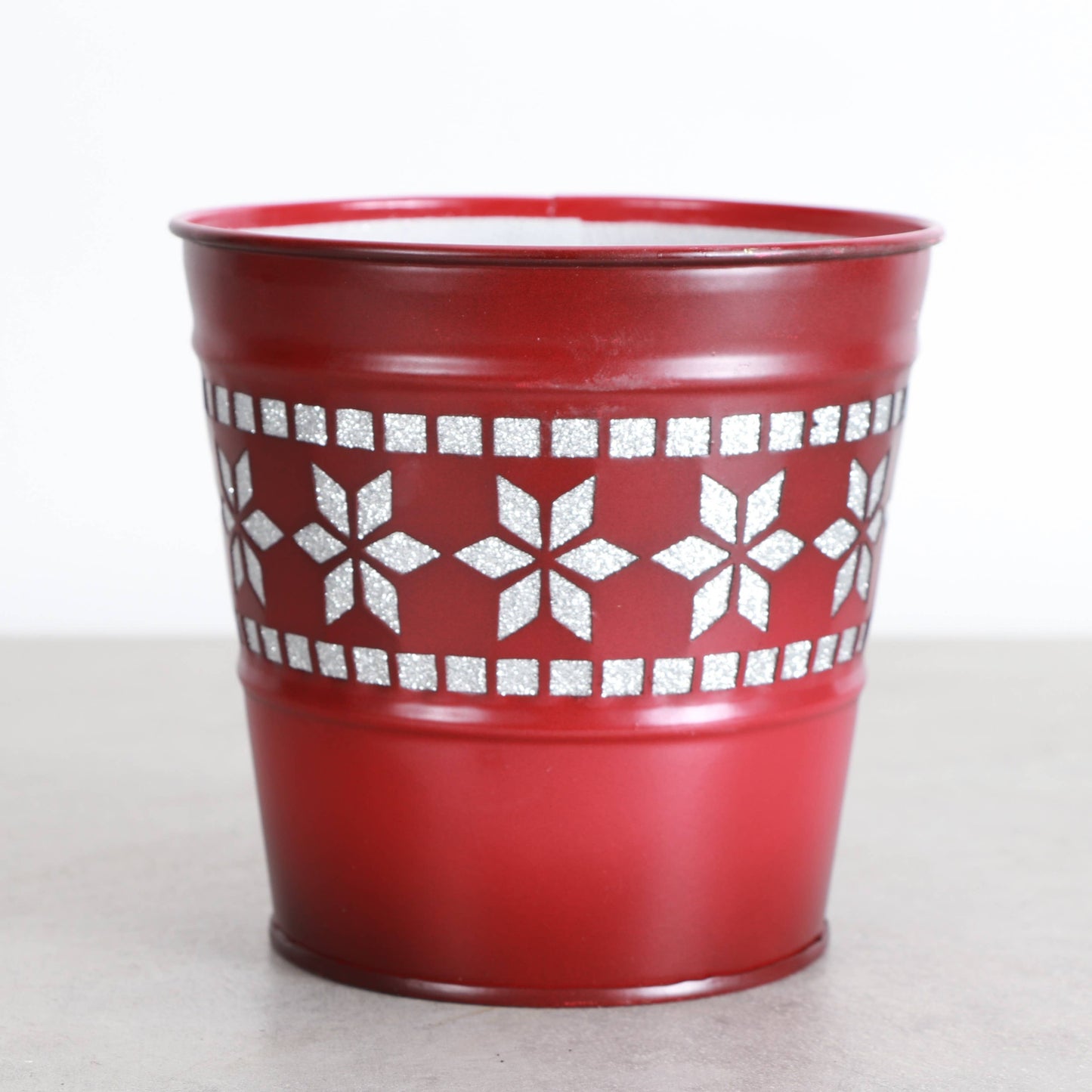 4" Winter Star Metal Pot for Houseplants