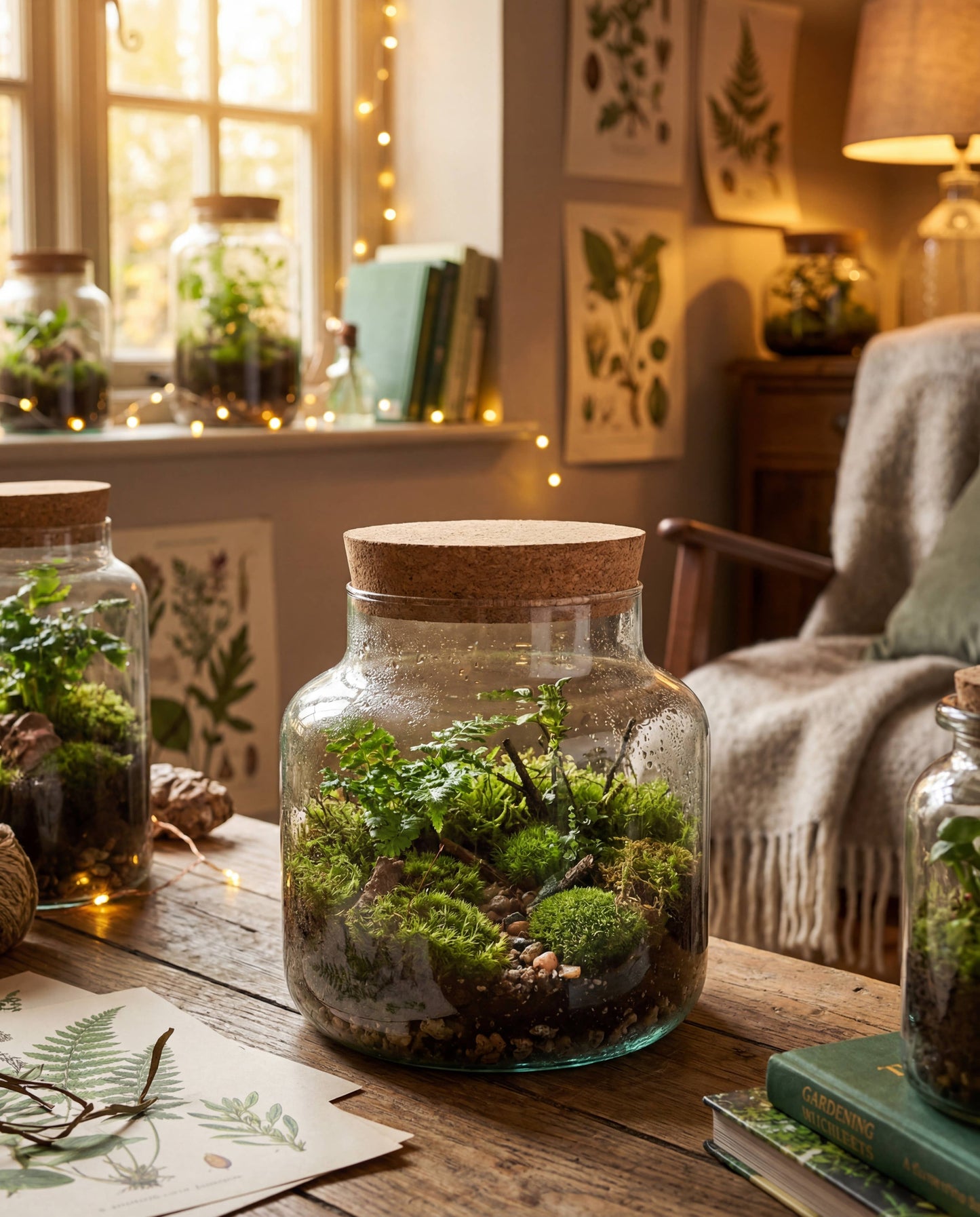 Creation Jute - Recycled Handblown Closed Cork Terrarium Glass (7.5" x 7.5")
