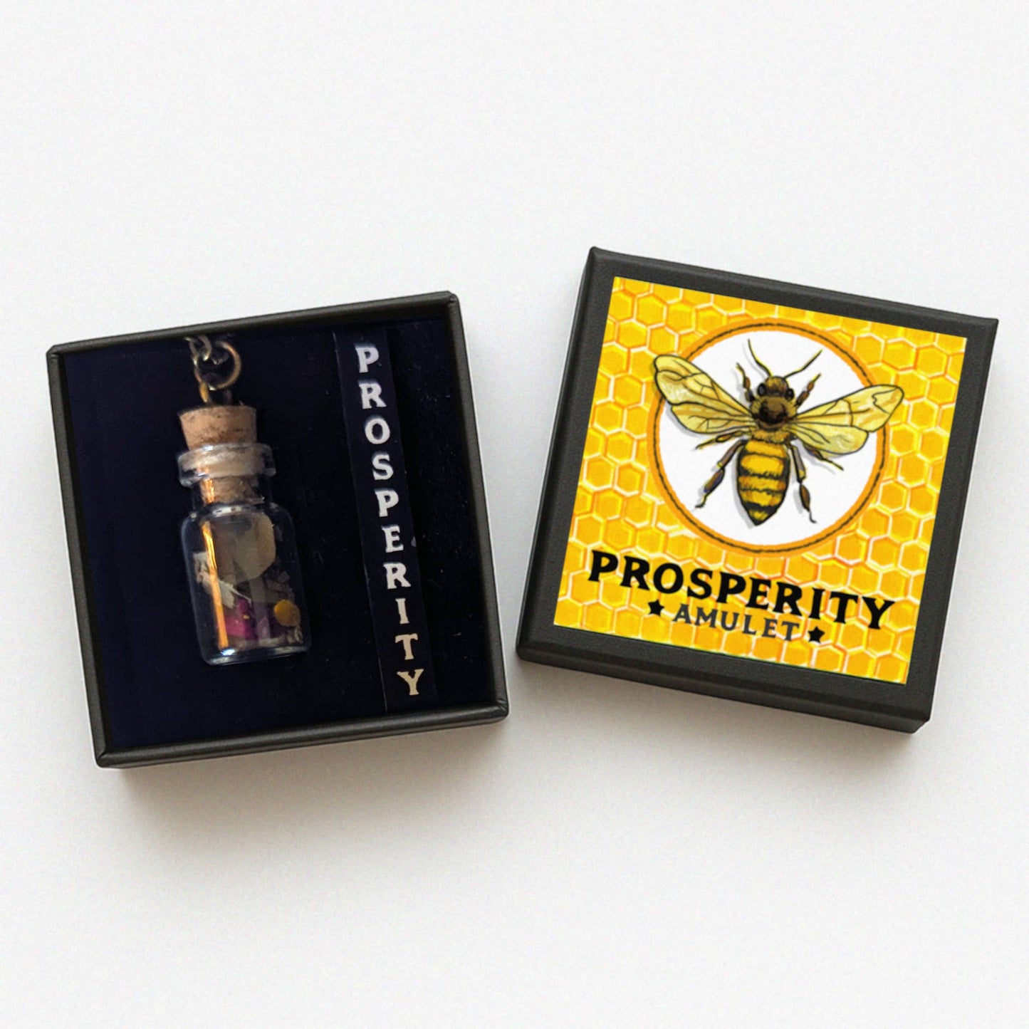 Brainmeats Atelier - Prosperity Amulet - Abundance Talisman Necklace w/Honeybee