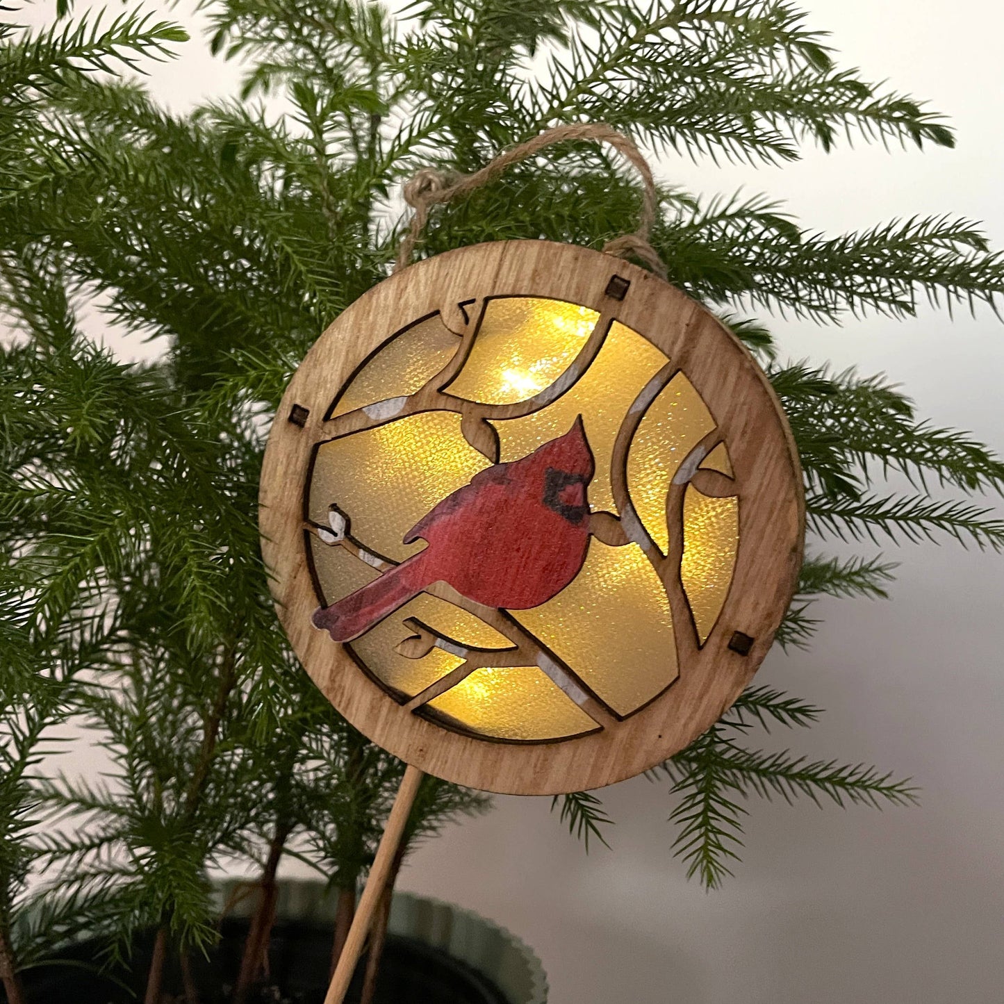 LED Lighted Wintery Scene Plant Picks