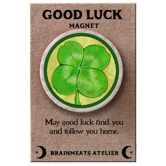 Brainmeats Atelier - Good Luck Magnet – Clover Intention Token for Fortune