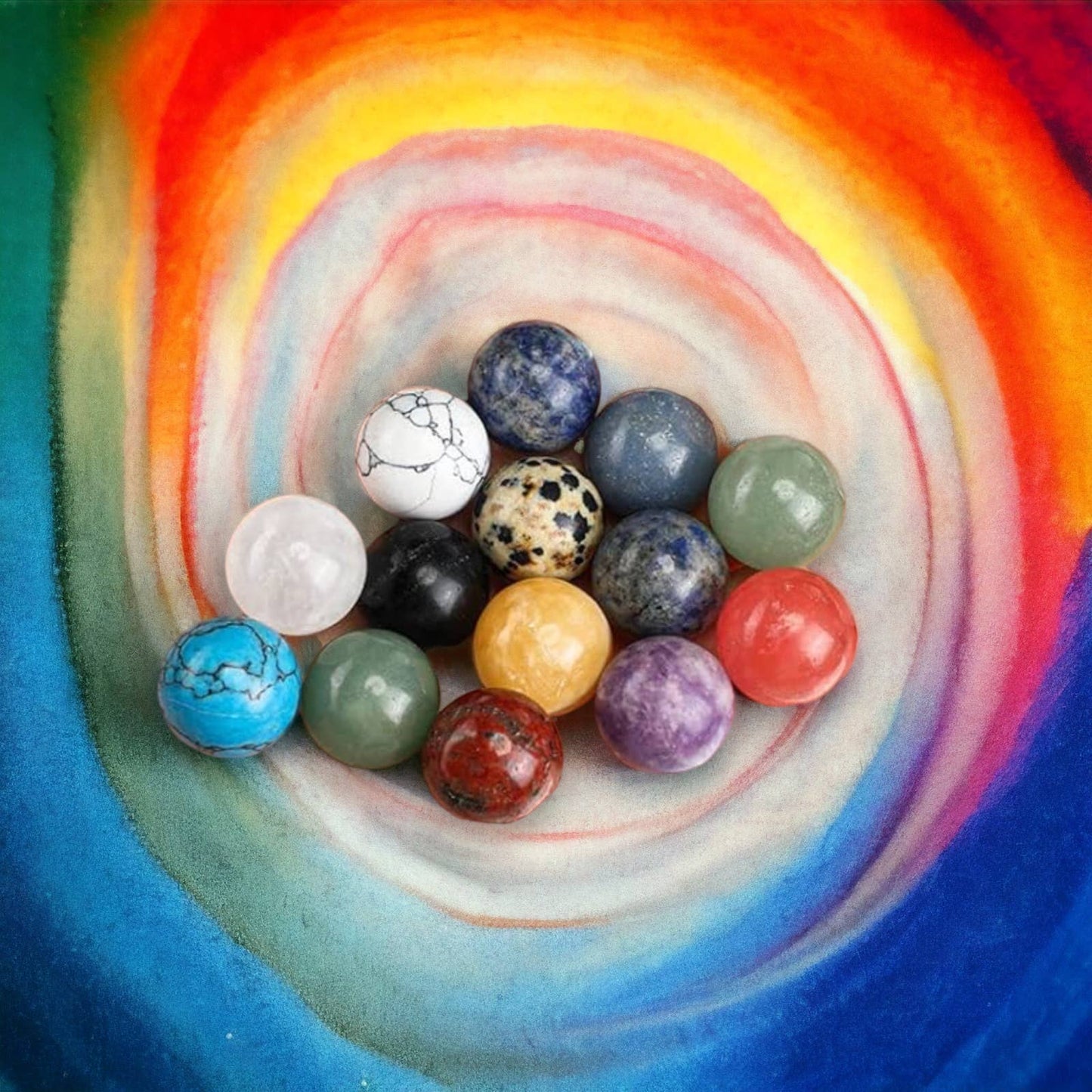 0.6" Mini Gemstone Crystal Ball Stone Sphere Orb Assortment
