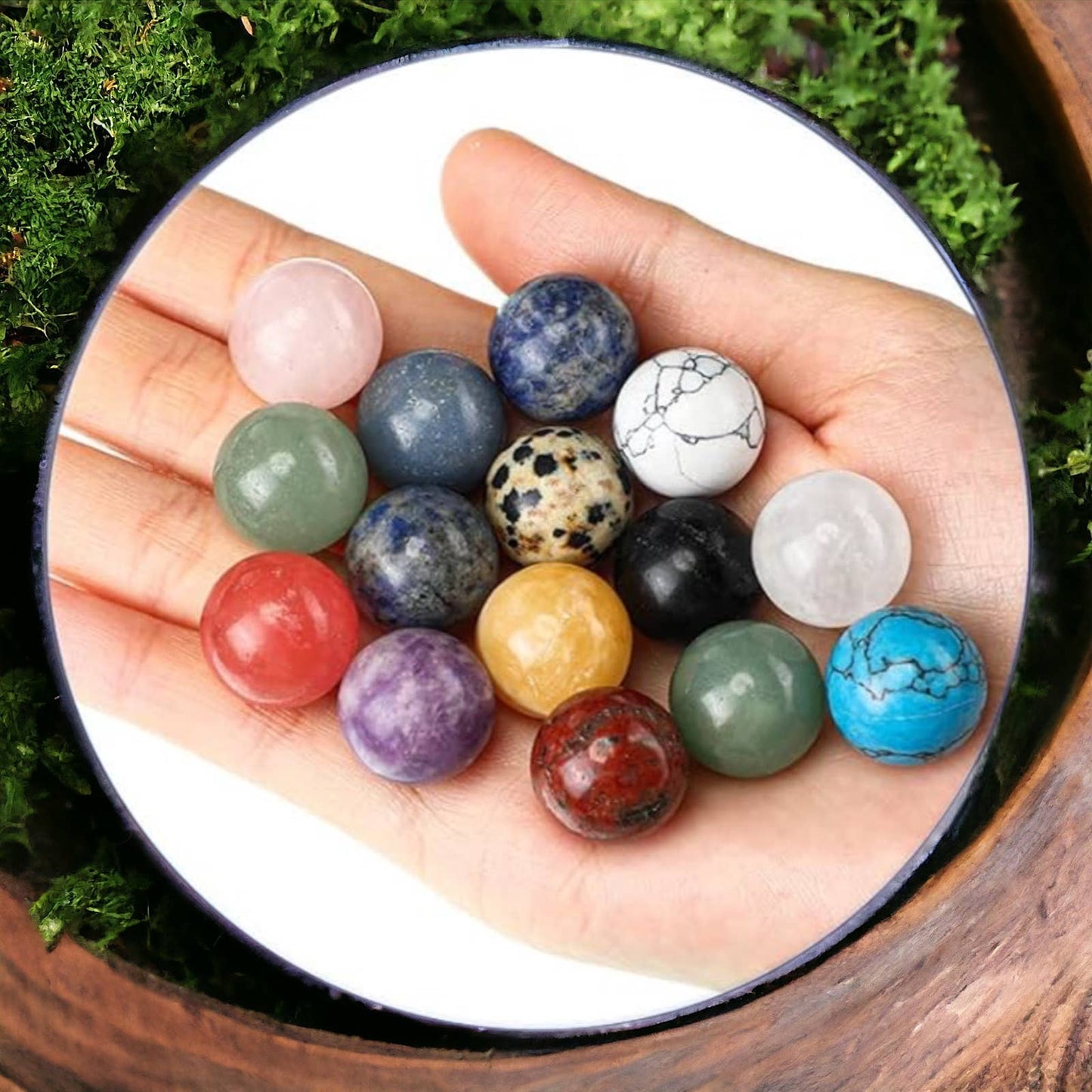 0.6" Mini Gemstone Crystal Ball Stone Sphere Orb Assortment