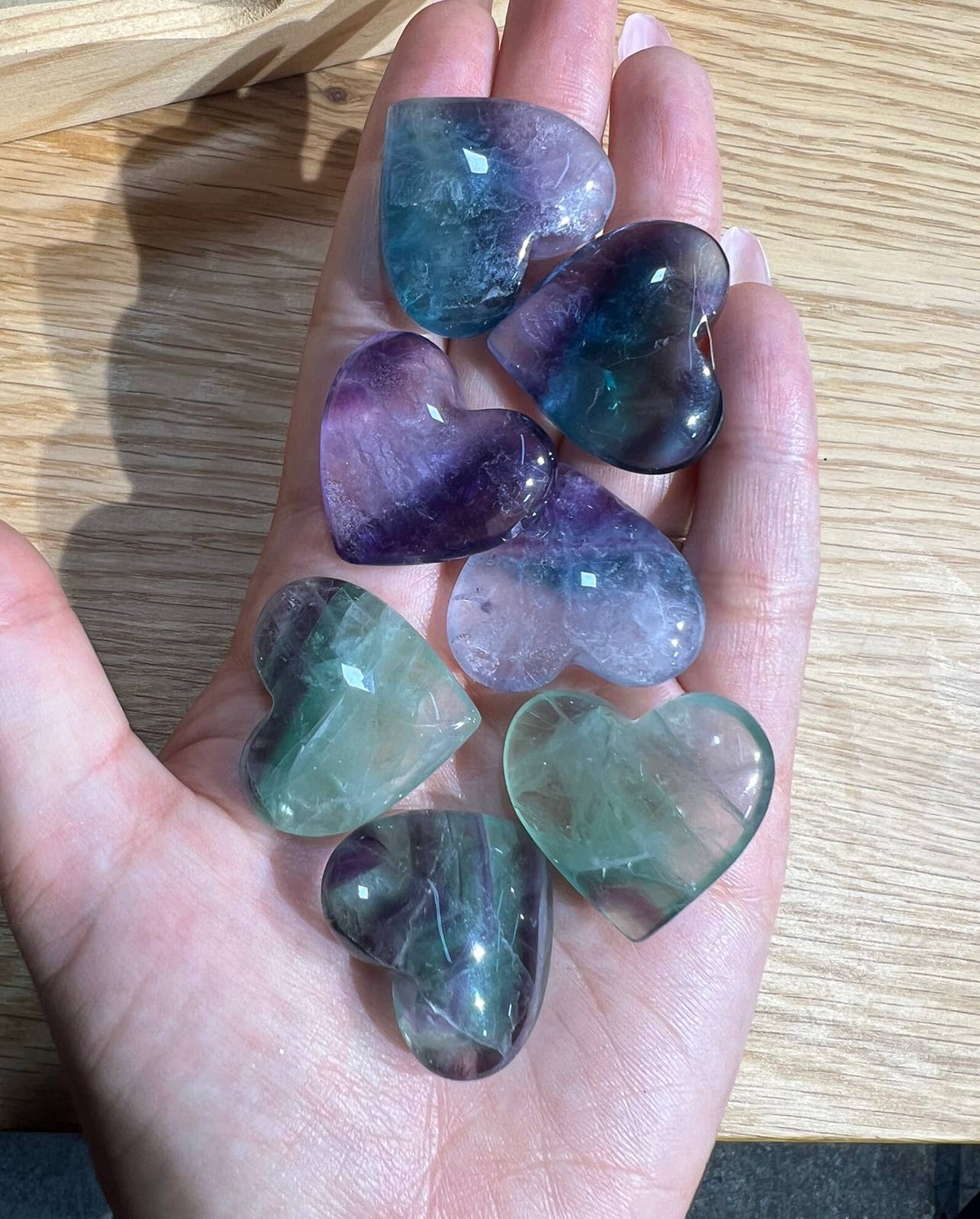 Sapphire & Sage - Fluorite Heart Crystal Carving