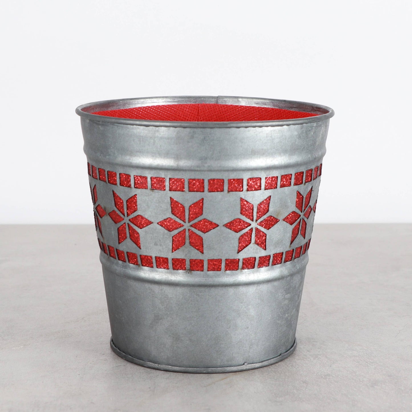 4" Winter Star Metal Pot for Houseplants