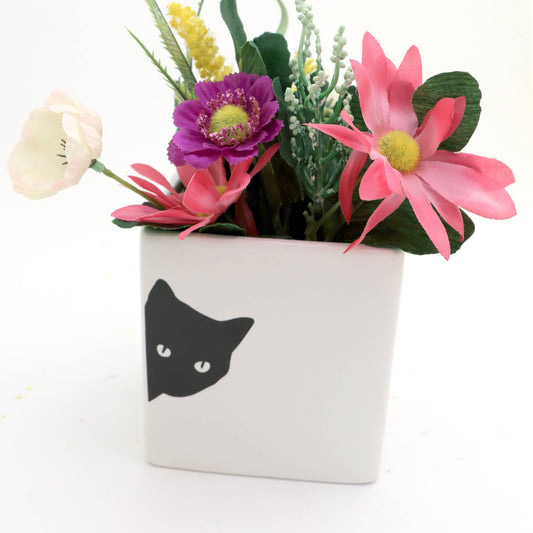 Lenny Mud - Cat planter, small indoor planter, gift for cat lover