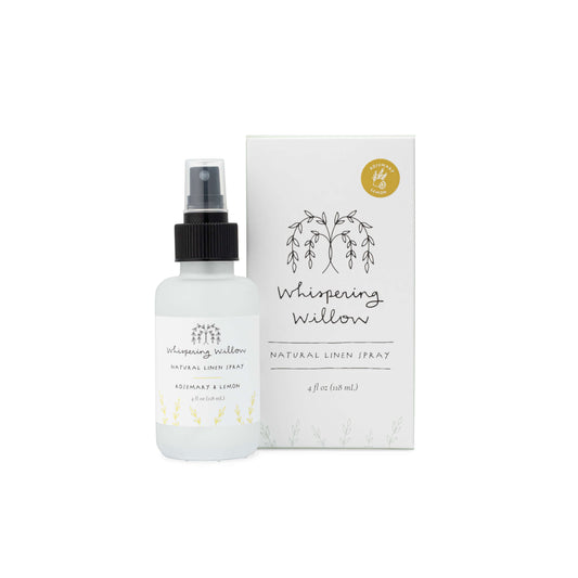 Whispering Willow - Rosemary & Lemon Linen Spray (Seasonal) - 4oz Glass Bottle