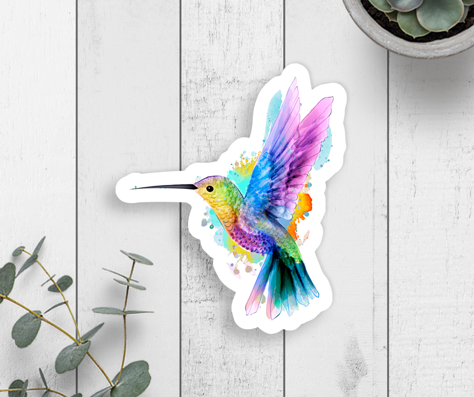 Expression Design Co - Hummingbird Watercolor Vinyl Sticker