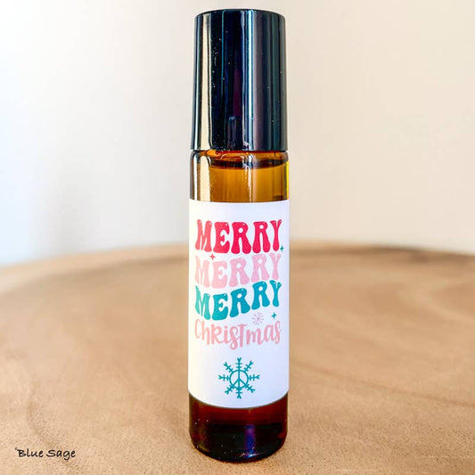 "Merry Christmas" Retro Boho Style Essential Oil Roller