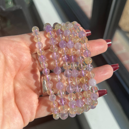 Sapphire & Sage - Ametrine Crystal Beaded Bracelet